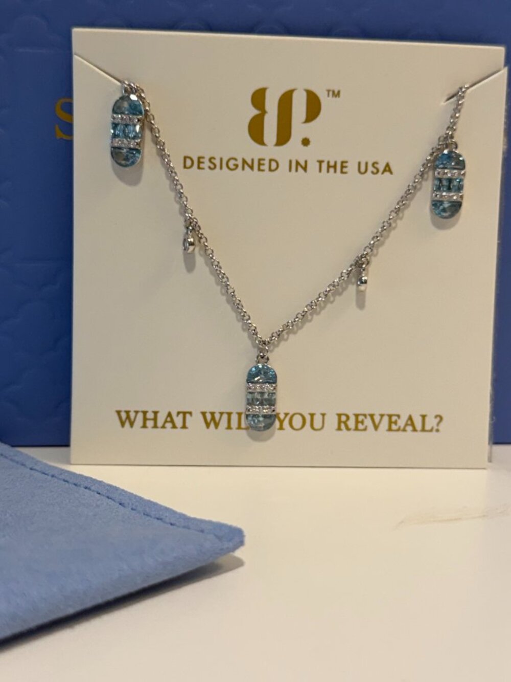 Bomb Party Sterling Club .925 Silver "Aligned In The Details" Aquamarine NK98851